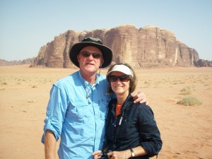 Don and Jennifer at Wadi Rum desert, in the country of Jordan, July 2010